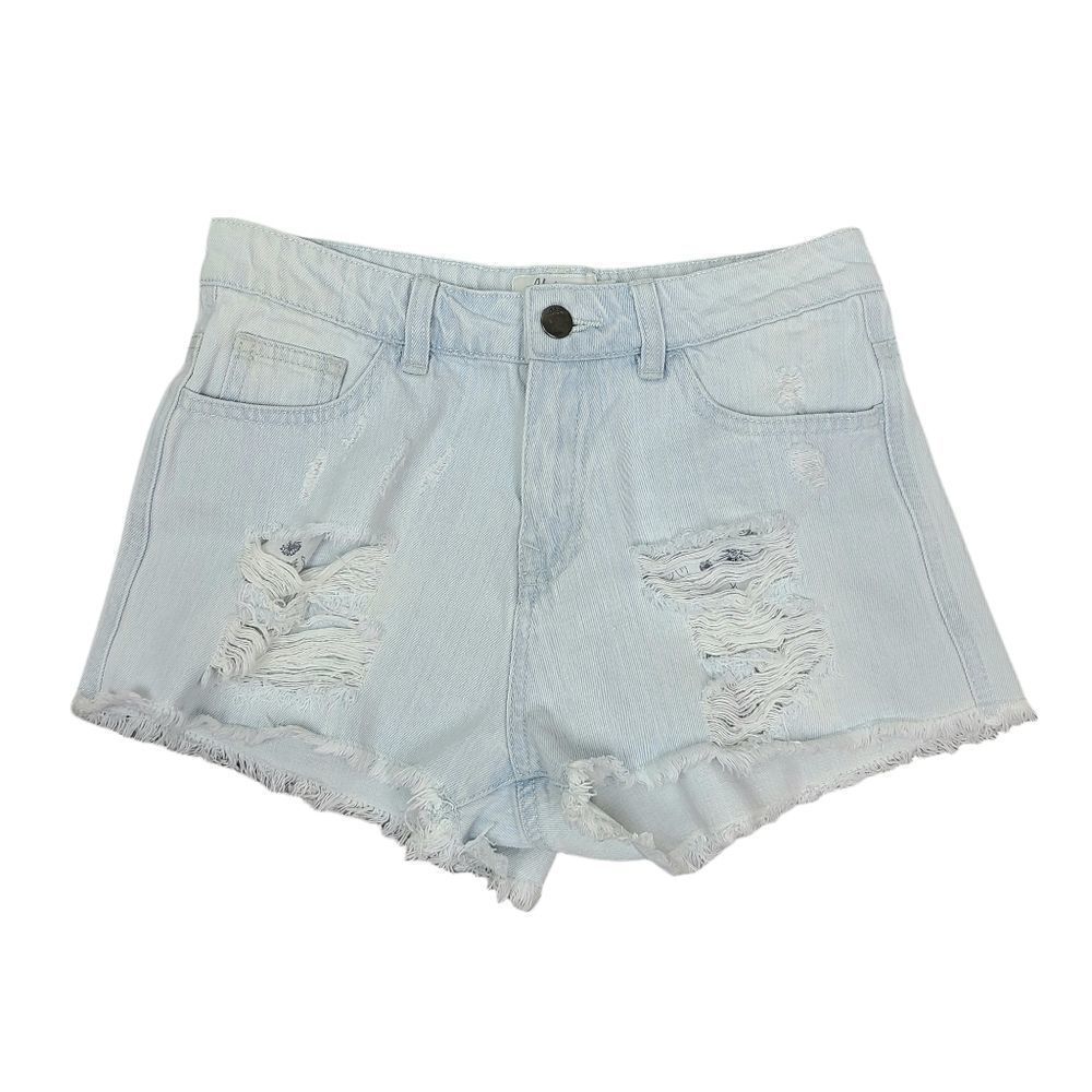 Harlow Light Wash High Rise Distressed Denim Jean Shorts Size 25